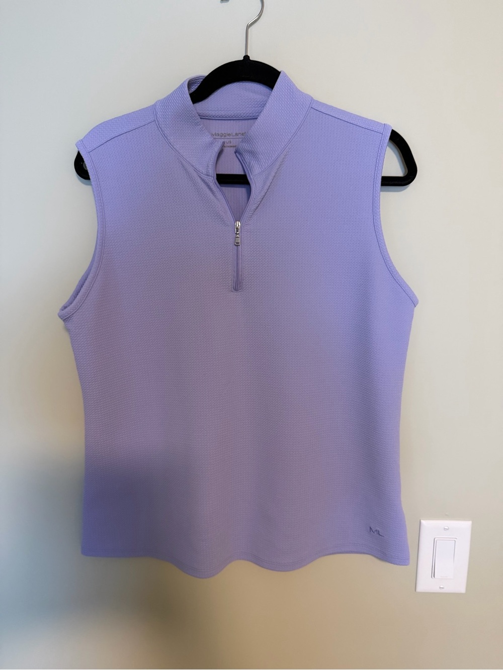 Maggie Lane Sleeveless Lavender Half-Zip Golf Performance Top